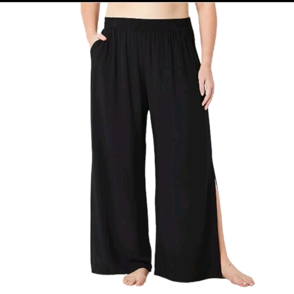 Mynah Side Slit Rayon Beach Pants Size XS